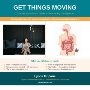 Get Things Moving constipation guide by Lynda Griparic
